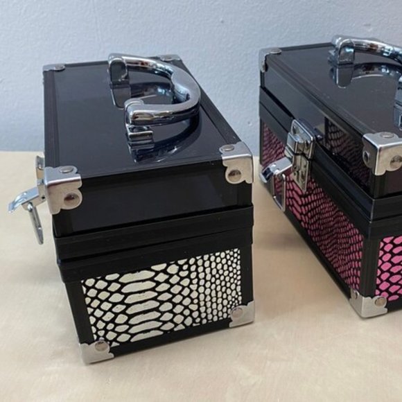 Tow Jewelry Travel Box Plastic and Metal Cases ,Handle and Metal Hasp Latch,Port - Picture 2 of 10